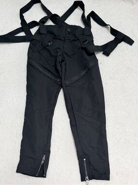 balera Black Kids Suspender Dance Pants with Zipper Ankles